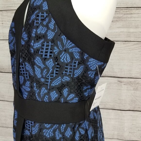 NEW Harlyn L Two Tone Lace Cocktail Sheath Dress Surplice Neck - Picture 8 of 14